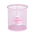 thumbnail image 1 of Round Desktop Trash Can Mini Desktop Wastebasket Pencil Case Flower Pot Storage Basket (Pink), 1 of 3