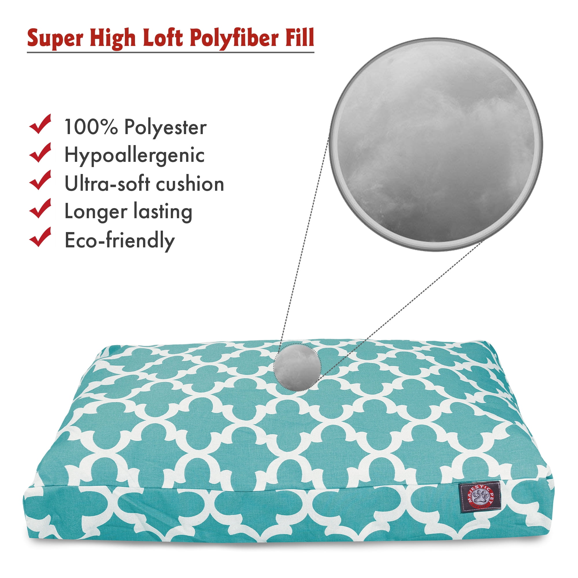 Majestic Pet | Trellis Rectangle Pet Bed For Dogs, Removable Cover, Teal, Small