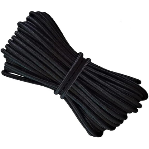 1/8-Inch (3mm) 10 Yards Black Heavy Stretch Round String Elastic Cord for DIY Crafting Sewing