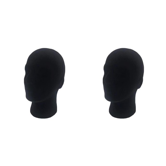 Qarigey Cabeza de maniquí de espuma ligera, gorras, soporte de exhibición de peluca, modelo de maniquí 2piezas cabeza de maniquí de espuma de terciopelo