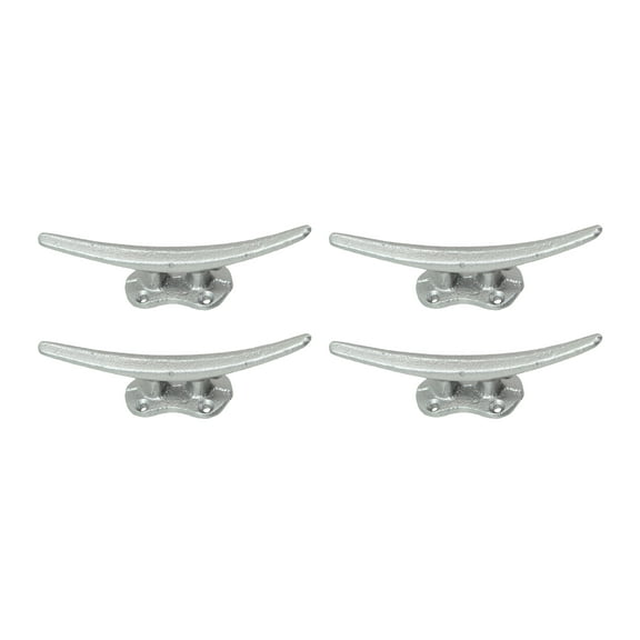 Zeckos Silver Cast Iron Boat Cleat Wall Hooks Drawer Pulls Set of 4