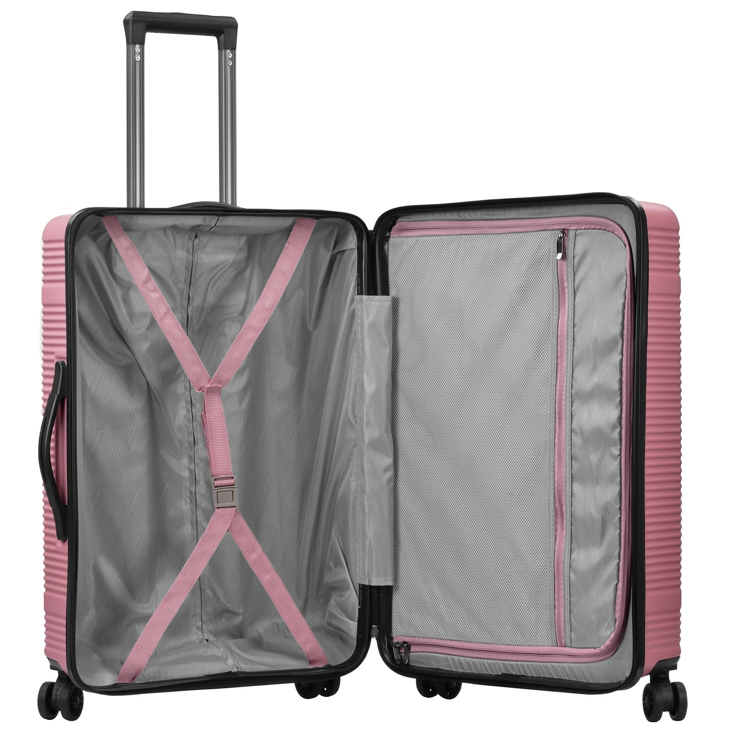 Travel Select Jaylen Hardside Spinner Luggage Set w/ USB Port, Pink, 3-Piece (22/26/30)