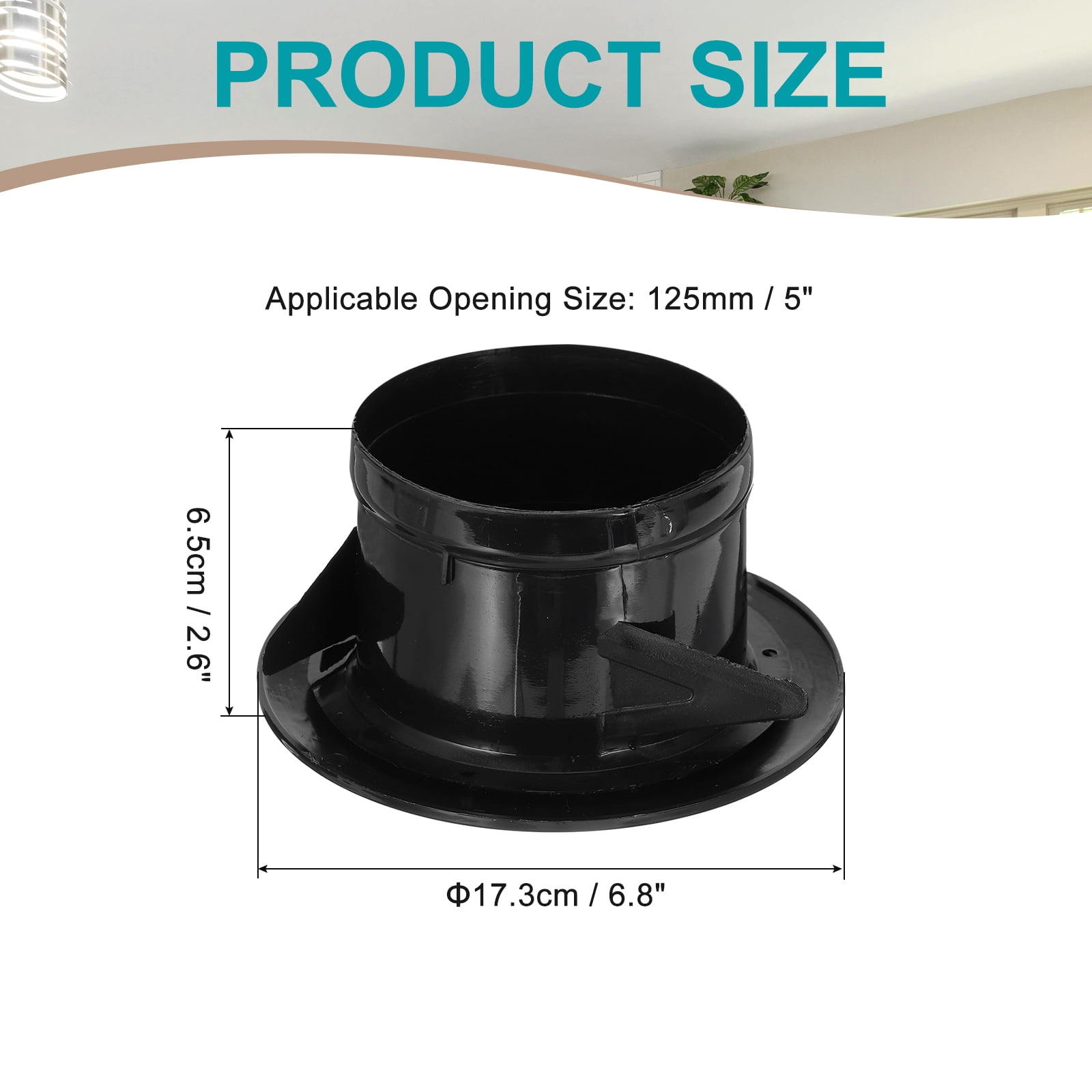 Uxcell Round Air Vent Cover, Soffit Vent ABS Adjustable Ceiling Vent Covers Air Vent Louver for Bathroom Kitchen 5 Inch