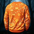 thumbnail image 5 of Halloween Sweatshirt for Men Scary Novelty Casual Vintage Long Sleeve Crew Neck T-Shirts Fall Winter Trendy Breathable Comfy Top Saffron 3XL, 5 of 5