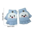 thumbnail image 3 of Honmine Children's Winter Gloves, Warm Knitted Half Finger Gloves with Snowman Design, Open Finger Top Gloves for Cold Weather, Holiday Themed Handwear, 3 of 6