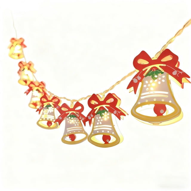 A Christmas Decoration Led String Lights With Iron Santa Claus And Snowman Figures For Party Ambiance