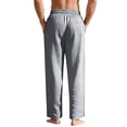 thumbnail image 3 of Zimjoy Men's Casual Pants Loose Straight Bamboo Linen Trousers Elastic Waist Drawstring Summer Lounge Pants, Light Gray XL, 3 of 4