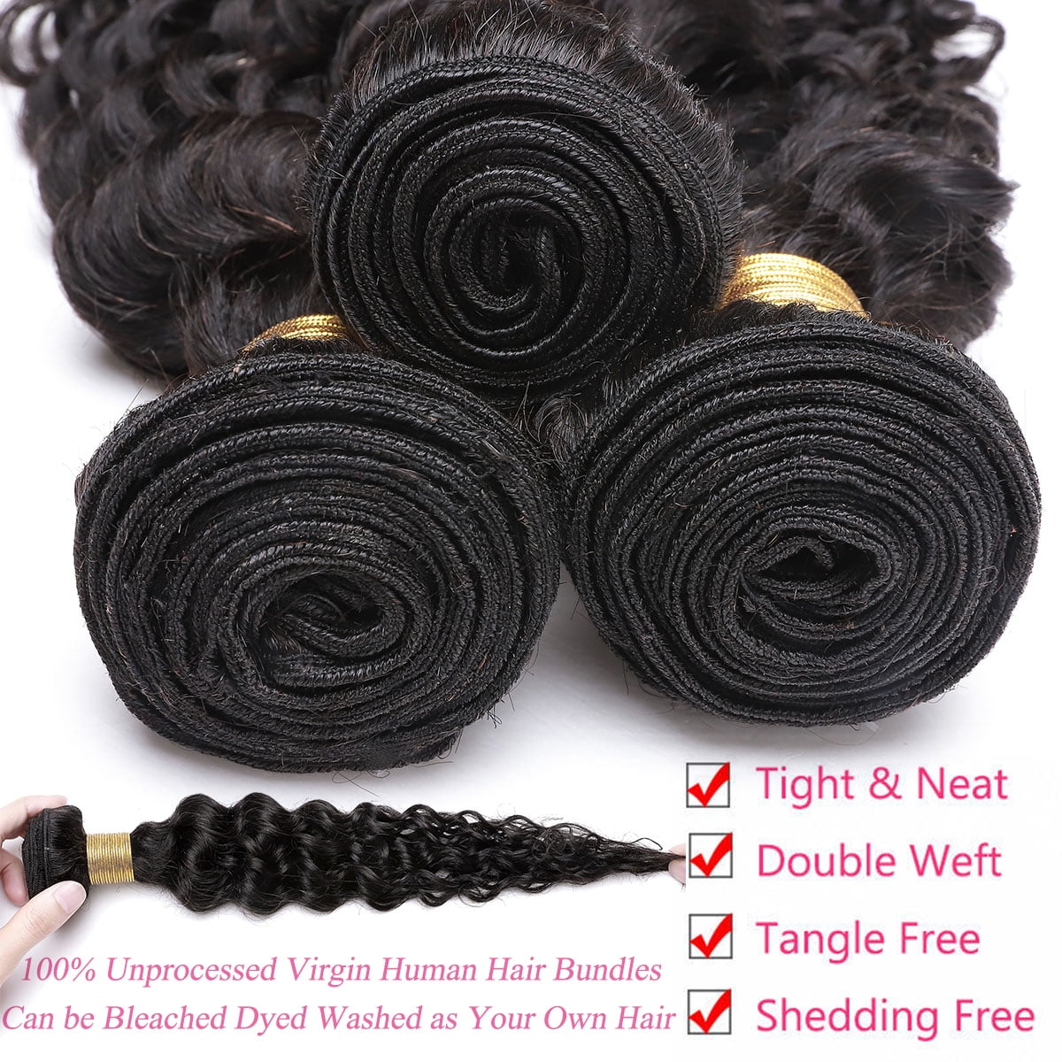 SEGO Brazilian Straight Human Hair 1 Bundles Straight Loose Wave 100% Unprocessed Virgin Hair Kinky Curly Hair Extensions Natural Black
