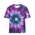 thumbnail image 5 of Women's Mardi Gras Shirts Carnival Printed Round Neck Short Sleeved Loose Casual T-shirt Purple M, 5 of 5