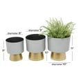 thumbnail image 3 of CosmoLiving by Cosmopolitan 11", 10", 9"H Gray Metal Planter with Gold Base (3 Count), 3 of 9
