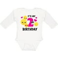 thumbnail image 3 of Inktastic Its My 2nd Birthday with Emojis Girls Long Sleeve Baby Bodysuit, 3 of 5