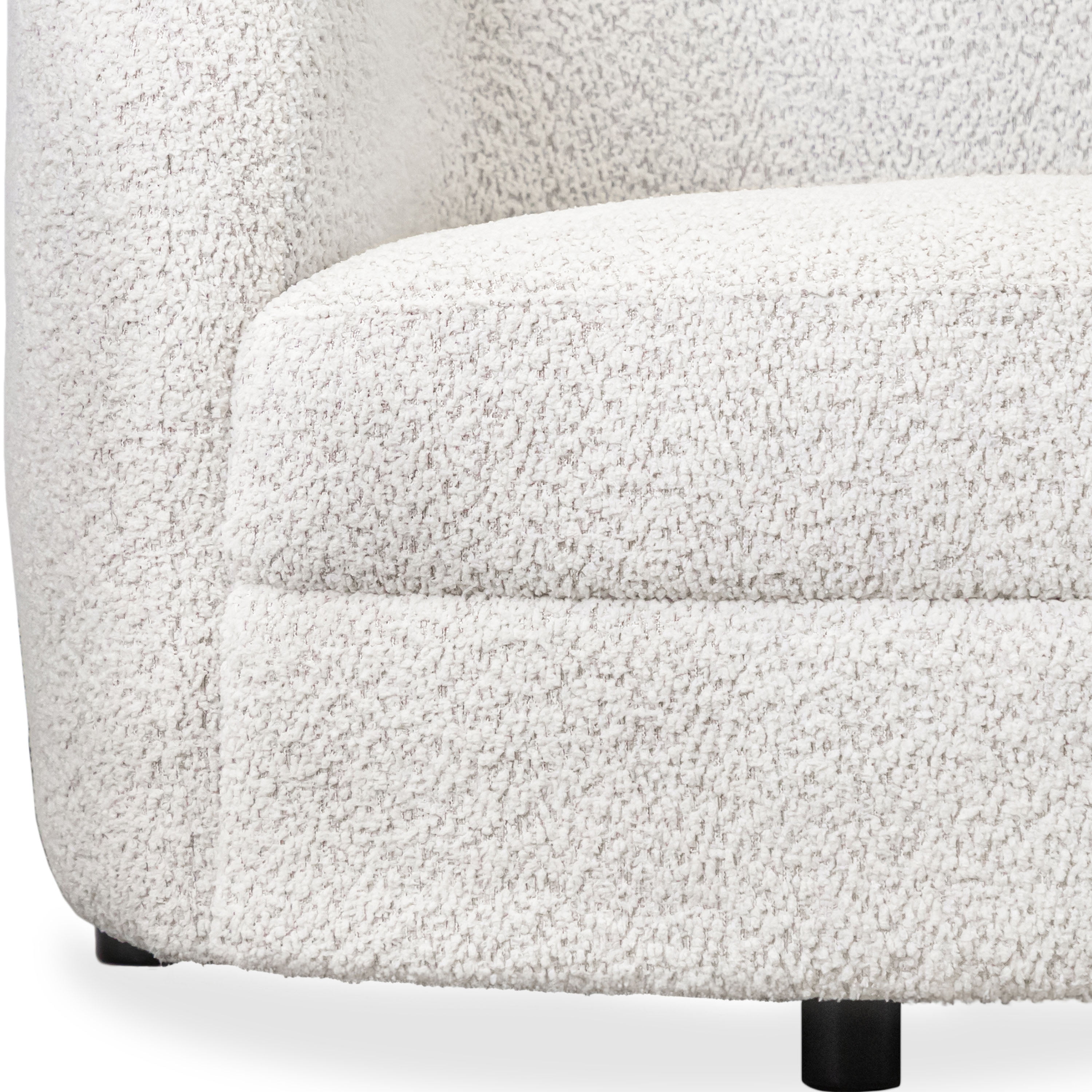 Furniture of America Sonya Tuxedo Style Upholstered Boucle Fabric White Loveseat