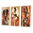 thumbnail image 3 of Designart "Retro Graphic Representation of an African Goddess I" African American Woman Framed Wall Art Set Of 3 - Red Woman African American Frame Gallery Wall Set For Home Decor, 3 of 6