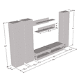 thumbnail image 5 of Fly C 34TV Wall Mounted Floating Modern Entertainment Center, 5 of 5