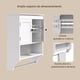 thumbnail image 5 of Zocalo Gabinete de pared para baño con puertas y estantes | Mueble colgante de madera sobre inodoro blanco con toallero | Gabinete de almacenamiento suspendido, 5 of 9