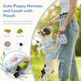 thumbnail image 3 of Cute Small Dog Harness and Leash Set with Bag No Pull Puppy Cat Vest Harness Adjustable Soft Breathable Plaid Flower Pet Bunny Harness for Small Dogs Cats Rabbits Shih Tzu Yorkies, 3 of 7