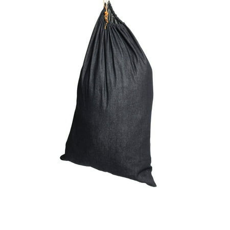Extra Large, Heavy Duty, 100% Cotton Denim Laundry Bags - Natural Cotton - Black 24 x 36 -Inch ...