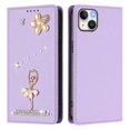 thumbnail image 2 of Leather For  iPhone 14 / 13 Case【RFID Blocking】Ballet Girl Flip Wallet Leather Case With Card Holder Magnetic Closure  Phone Cases Cover,Purple,For iPhone 14 / 13, 2 of 7