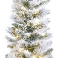 thumbnail image 3 of National Tree Company 6 ft. Pre-Lit Artificial Pencil Slim Christmas Tree, Green, Nooksack Fir, Flocked, 250 Warm White LED Lights, Includes Stand, 3 of 4