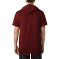 thumbnail image 2 of Ma Croix Mens Hoodie Hipster Curved Hem Zip Up Pockets T Shirt, 2 of 7