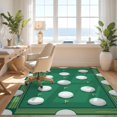 thumbnail image 3 of Design&I 8'x10' Washable Area Rug Extra Large Skid-Resistant Low Profile Golf Course Inspired Numbered Holes Striped Field Theme Athletic for Living Room, Family, 3 of 7