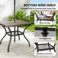 thumbnail image 4 of Outsunny Outdoor Dining Table for 4, 37" Square Patio Table with Umbrella Hole, Storage Shelf and Faux Wood Top for Garden, Backyard, Deck, Gray, 4 of 9