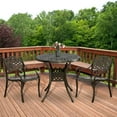 thumbnail image 7 of SOCIALCOMFY 3-Piece Outdoor Patio Dining Set, All-Weather Cast Aluminum Furniture Conversation Set, Include 2 Chairs and a 31 inch Round Table with Umbrella Hole for Balcony Lawn Garden Backyard, 7 of 7