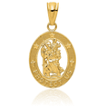 thumbnail image 3 of 14K Solid Yellow Gold Saint Christopher Medal Patron of Travelers Athletes Protection Necklace Christian Religious Chain Pendant Faith Charm, 3 of 8