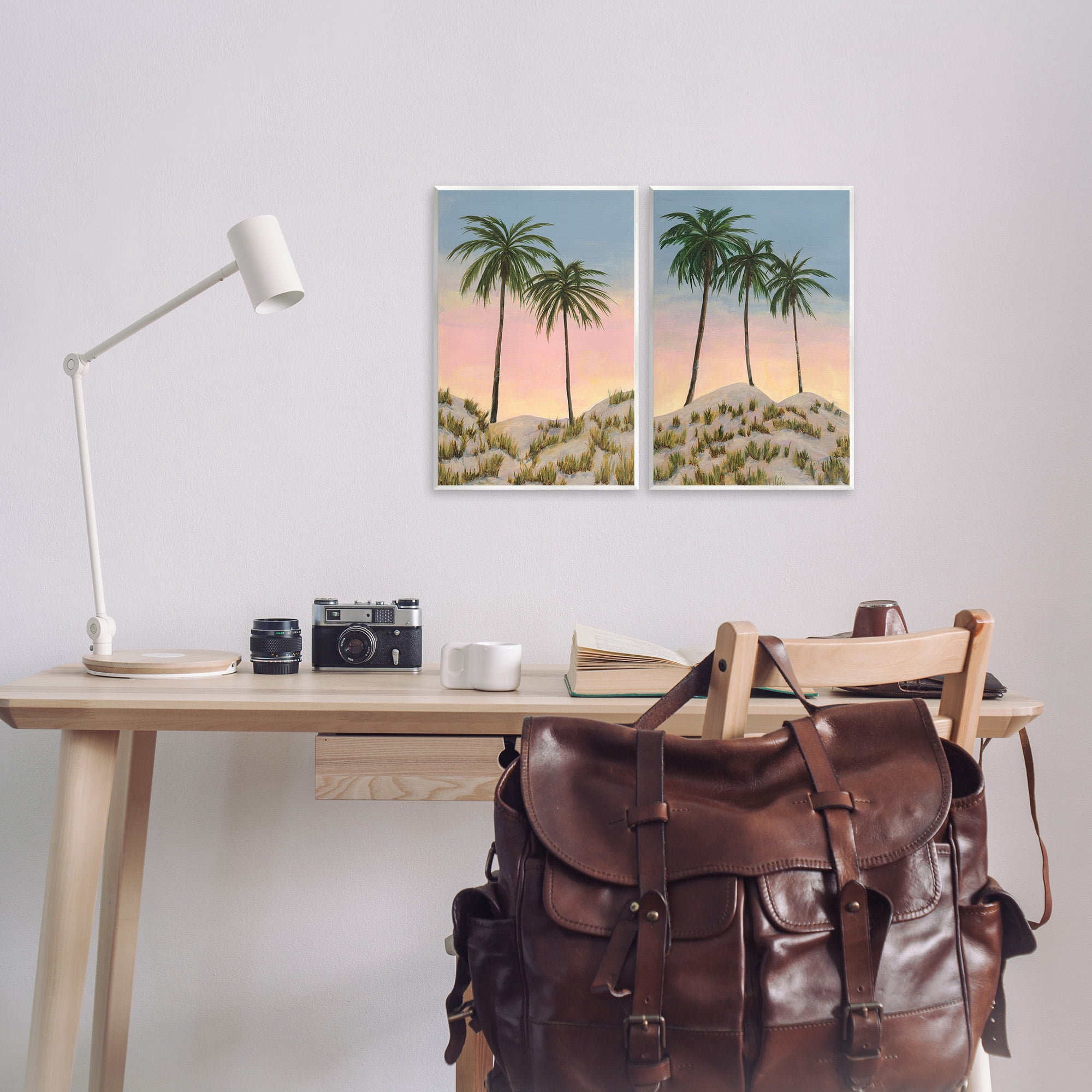 Stupell Industries Sunrise Tropical Scene Landscape Painting Unframed Art Print Wall Art, 10 x 15, Set of 2