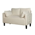 thumbnail image 7 of 48" Loveseat Sofa, Modern Corduroy Couch with 2 Pillows and Side Storage Pocket, 2 Seater Small Sofa for Living Room Bedroom Apartment Office, Beige, 7 of 7