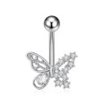 thumbnail image 1 of Wmool Butterfly Belly Button Nail Six Claw Zircon Navel #Ring#~Puncture Accessory, 1 of 9
