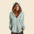 thumbnail image 3 of Dalix Strawberry Embroidered Fleece Zip Washed Hoodie Cold Fall Winter Women in Sage XL X-Large, 3 of 5