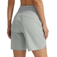 thumbnail image 4 of HAJWOH Women's 7" Athletic Long Running Shorts Workout Gym Quick Dry Hiking Shorts High Waisted Zipper Pocket, 4 of 5