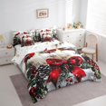 thumbnail image 3 of Feelyou Kawaii Red Bowknot Twin Bedding Sets 7-Piece for Kids, Christmas Robin Bird Bedding Comforter Set, Happy New Year Reversible Sheet Sets, Breathable Home Decor, 3 of 7