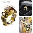 thumbnail image 3 of HAHDAXIA Rectangle Champagne Cubic Zirconia Statement Rings Geometry Crystal Cocktail Stacking Ring Fashion Jewelry Great for Men Boy Gift, 3 of 7