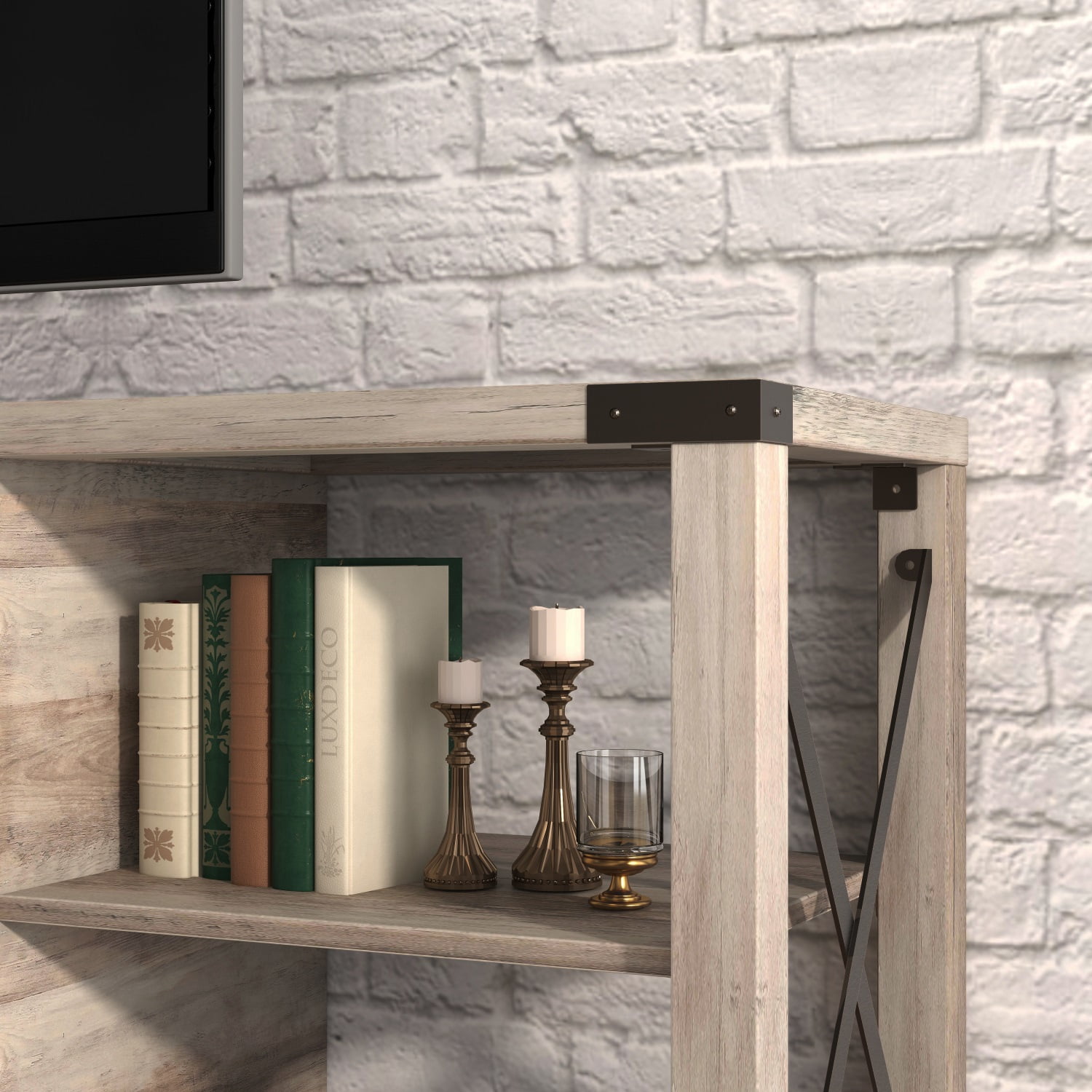 Kadyn 68" TV Stand, Wood Metal TV Console with Storage Cabinets and Shelves, Particle Board TV Stand for Televisions Up to 78", Antique Grey White Kadyn 68" TV Stand, Wood Metal TV Console with Storage Cabinets and Shelves, Particle Board TV Stand for Televisions Up to 78", Antique Grey White