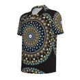 thumbnail image 2 of Balery Dot Mandala Printed Men’s Short Sleeve Polo Shirt, Midweight Men's Shirt,Golf Polo shirts -Large, 2 of 9