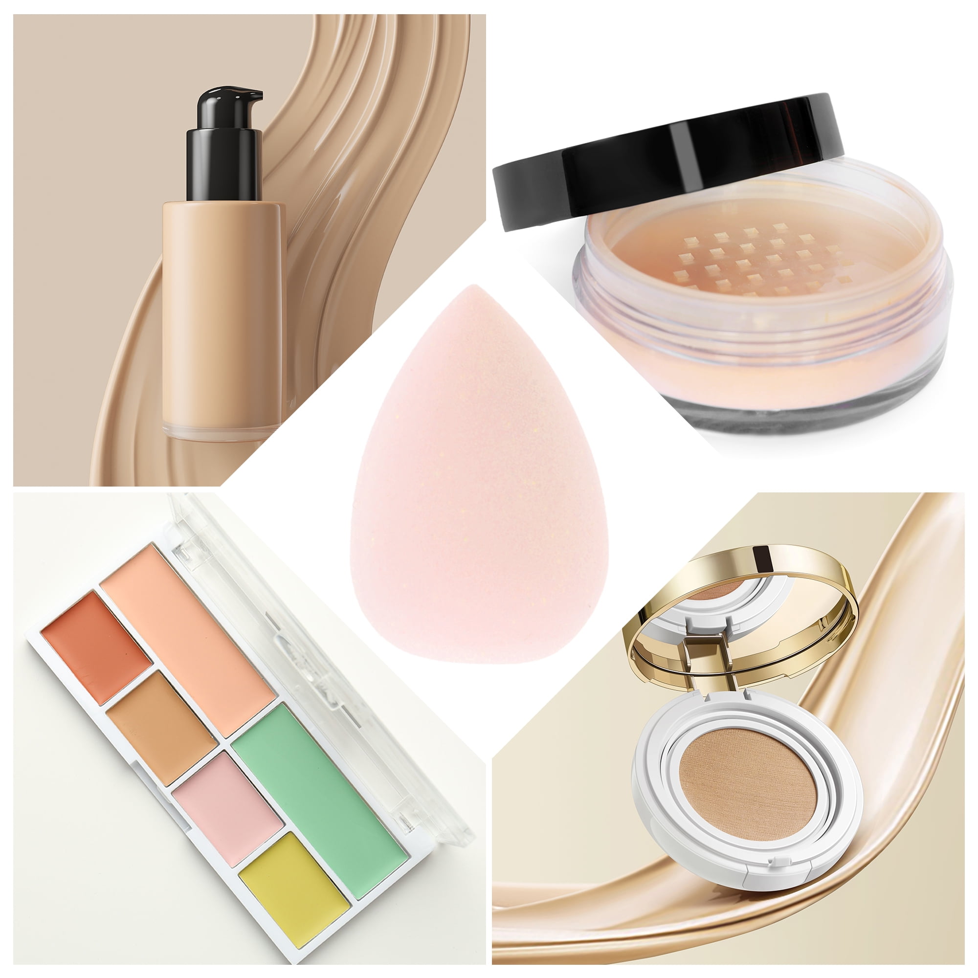 Unique Bargains 10 Pcs Mini Face Makeup Sponge for Makeup Nude