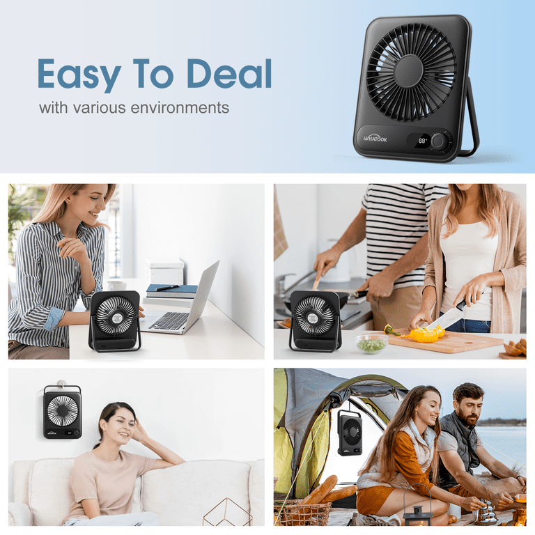 Teblint Rechargeable Personal Fan, 100 Speeds With Display photo 3