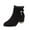 Black Ankle Boots, variant on hopeusnice Women's Ankle Boots Chunky Block Low Heel Vintage Tie Knot Booties Shoes with Side Zipper Fashion Comfortable Fall Winter Shoes Black 36