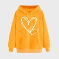 thumbnail image 2 of TRUBKH hoodies for women Fleece Sweatshirts womens long sleeve tops comfrt hoodie graphic hoodie Hooded Sweatshirt And Drawstring Featuring A Heart Shaped Printed Sweatshirt Orange M, 2 of 3