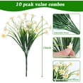 thumbnail image 2 of 10 Bundles Artificial Daisies Flowers Outdoor, Fake Plastic Plants UV Resistant Faux Greenery for Hanging Planters Window Box Front Porch Indoor Outside Decorations (White), 2 of 5