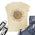 thumbnail image 4 of Tops For Women T-Shirts Oversized Loose Short Sleeve Sunflower Print Summer Layer Clothes, 4 of 4