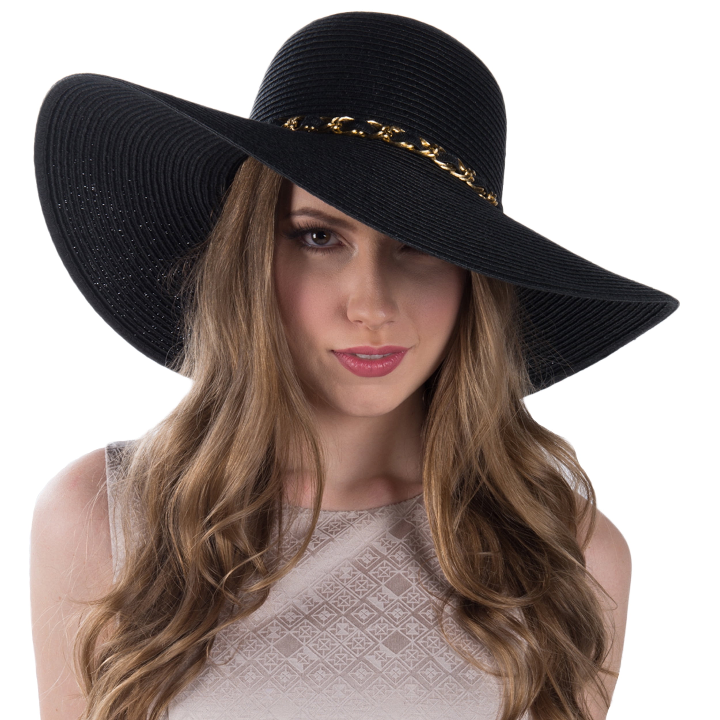 Mrs. Wickman Women's Floppy Straw Sun Hat and Foam Flip Flop Sandals Set US Women's Shoe Sizes 7-10