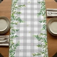 thumbnail image 5 of Table Runners 72 Inches Long Dress Scarves, Spring Botanical Farmhouse Kitchen Table Runner, Coffee Tablerunners, Green Leaves Deers Birds Flowers Gray Plaid 14x72 Inch, 5 of 9