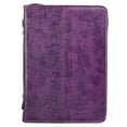 thumbnail image 5 of Christian Art Gifts Purple Faux Leather Bible Cover for Women Faith Purple Paisley- Hebrews 11:1 Zippered Case for Bible or Book with Handle, Medium Christian Art Gifts, 5 of 7
