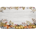 thumbnail image 2 of Fall Pumpkin Bath Mat Thanksgiving Watercolor Leaves Autumn Pumpkin Harvest Doormat Microfiber Memory Foam Absorbent Area Rug Bathroom Decor Rug,16x24 Inch, 2 of 6