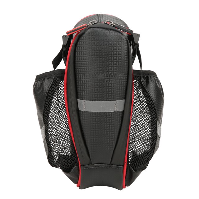 Bolsa trasera para bicicleta de montaña y plegable, color negro y rojo, accesorios para ciclismo, bolsa impermeable para sillín de bicicleta con portabotellas