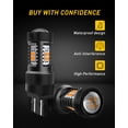 thumbnail image 3 of AUXITO 7443 LED Bulb Amber Yellow 7440 7444 W21W T20 for Brake Light, Tail Light 14-SMD 3030 Chipsets LED Bulbs,Pack of 2, 3 of 8