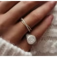 thumbnail image 3 of 2.30Ct Round Cut Lab Created Diamond Cluster Women's Engagement Ring 14K White Gold Plated 925 Silver, 3 of 3